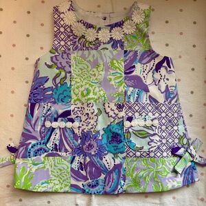Lilly Pulitzer Shift Dress 6-12 month Multi Juicy Story Patch